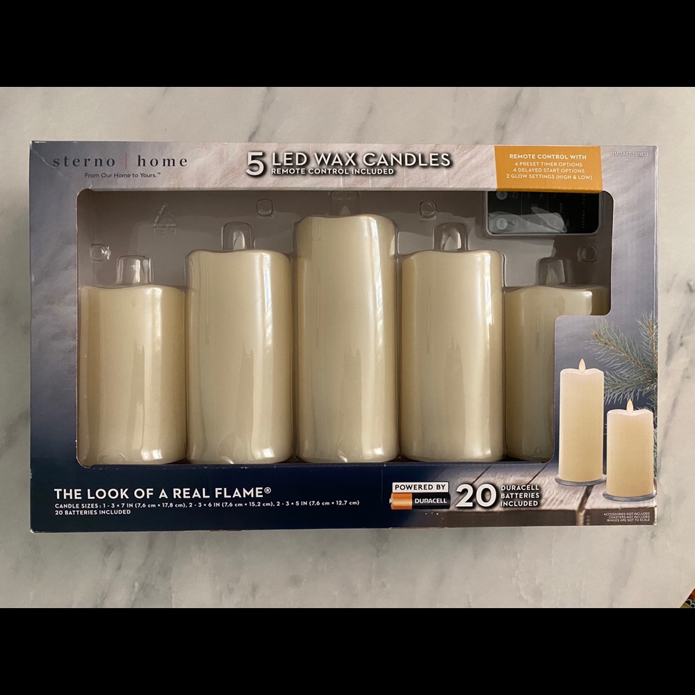 5 LED Wax Candles with Remote Control
